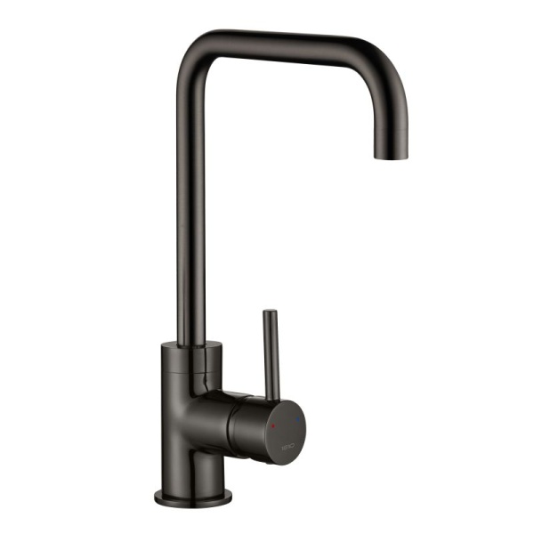 Cascata Square Spout Kitchen Mixer Tap - Gunmetal